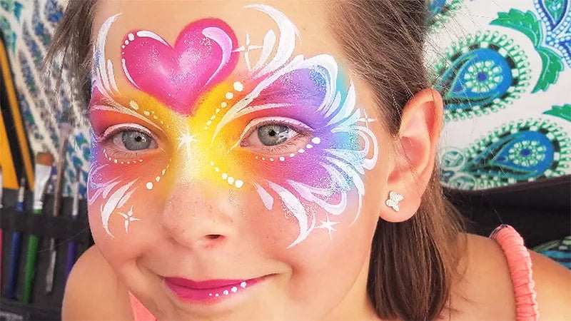 Create a Magical Rainbow Fairy Face Paint with a Heart Twist!