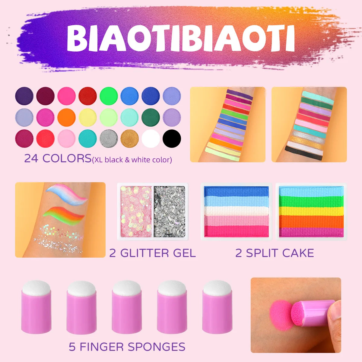 Unicorn Face Paint Kit for Kids - Pink