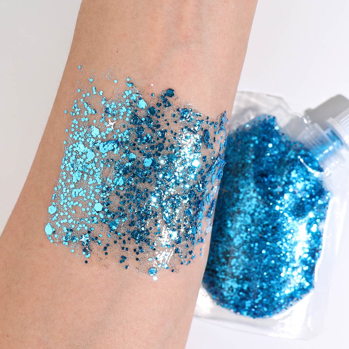 Klobiges Glitzergel - Himmelblau