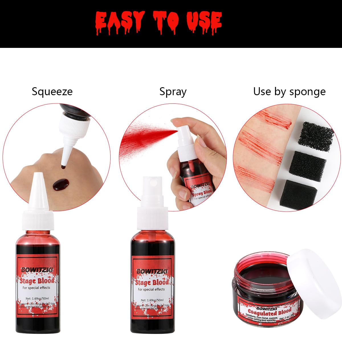 Bowitzki 6PCS Fake Blood Set