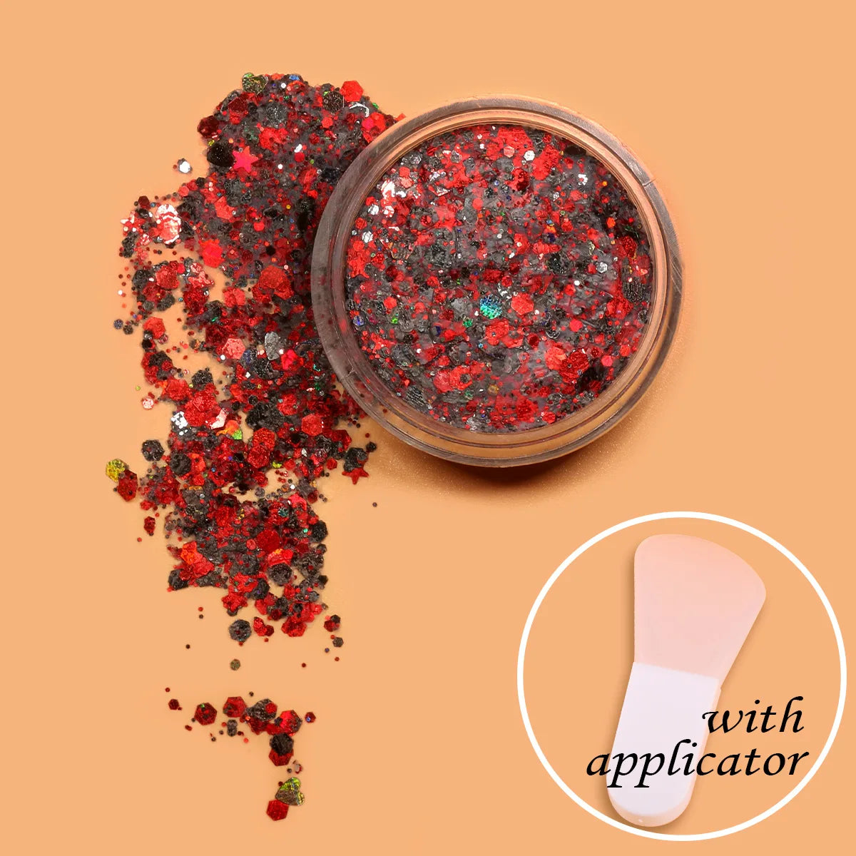 Magic Heart – Romantic Red & Black Glitter Cream