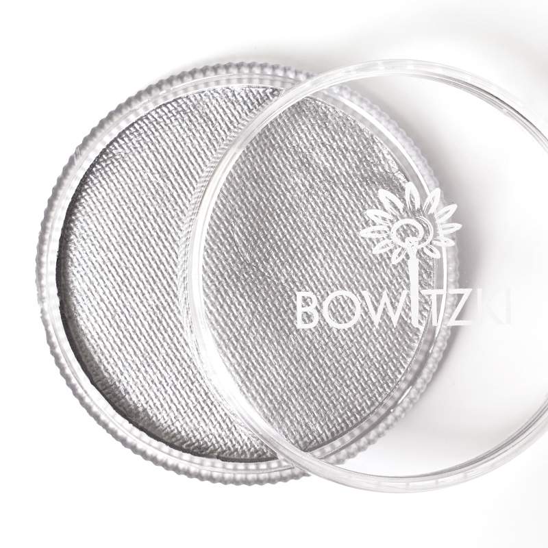 30g Professional Face Body Paint Cake - metallic silver