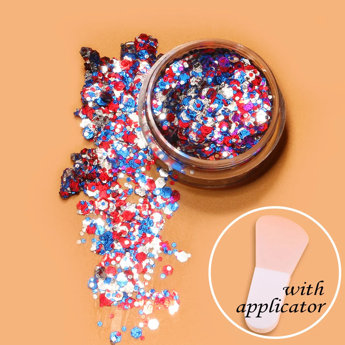 Patriot Pop – Red, Blue & Silver Glitter Cream