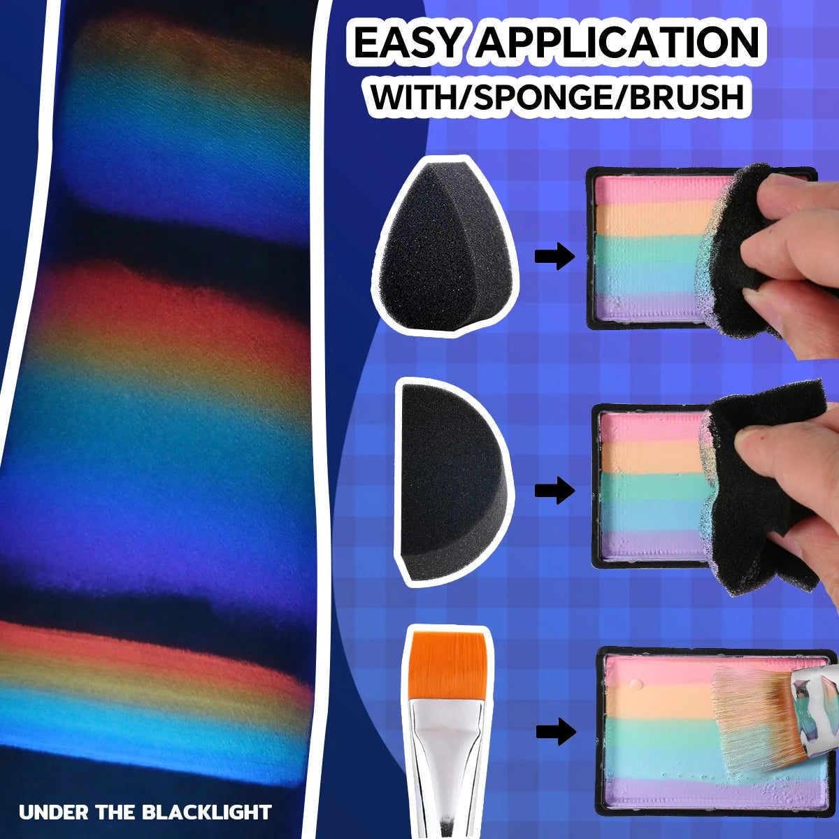 30g One Stroke Split Cake Face Paint - 10 Colors Set