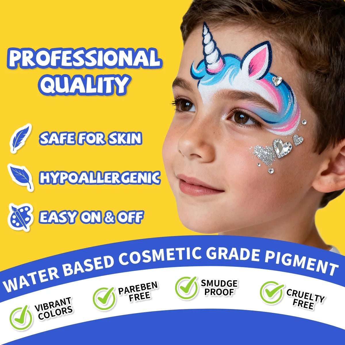 Unicorn Face Paint Kit for Kids - Black