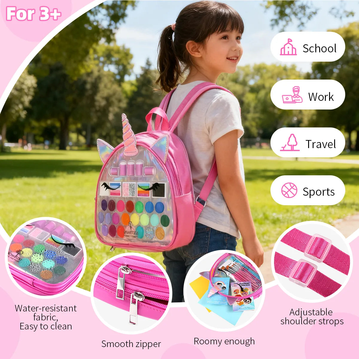 Unicorn Face Paint Kit for Kids - Pink