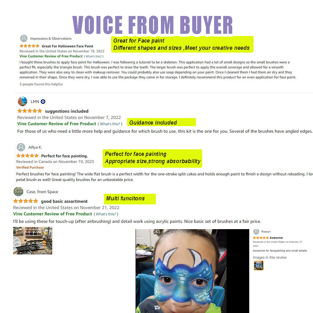 Face Paint Brush Set