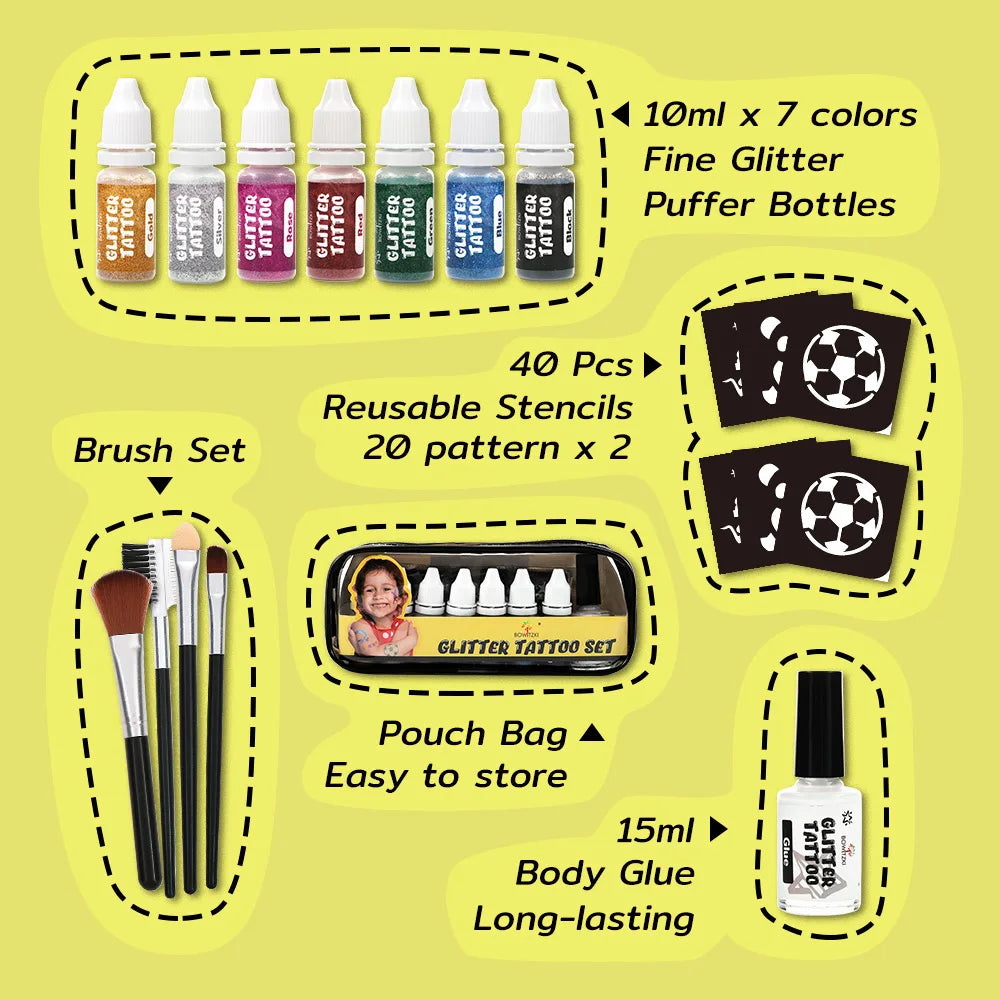 Temporary Glitter Tattoo Kit