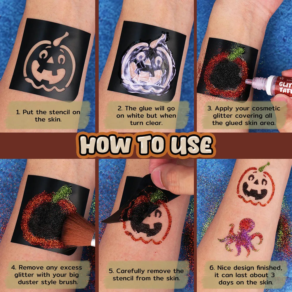 Spooky & Sparkly Halloween Glitter Tattoo Kit