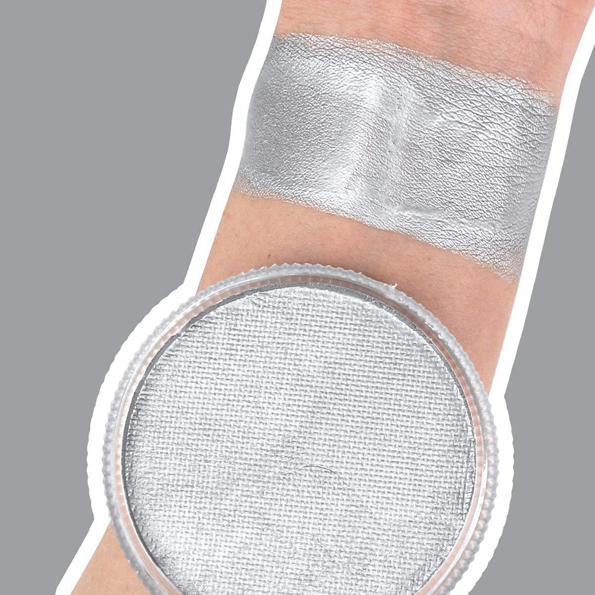 30g Professional Face Body Paint Cake - metallic silver