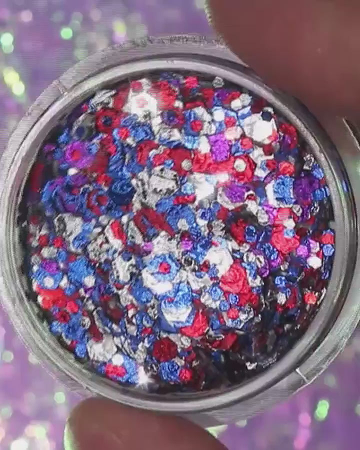 Patriot Pop – Red, Blue & Silver Glitter Cream