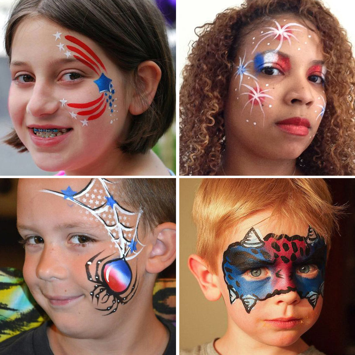 30g Professional Face Body Paint Cake Bundles-Red white blue