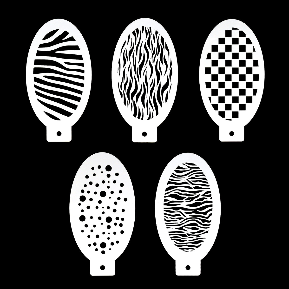 5pcs Reusable Face Paint Stencils