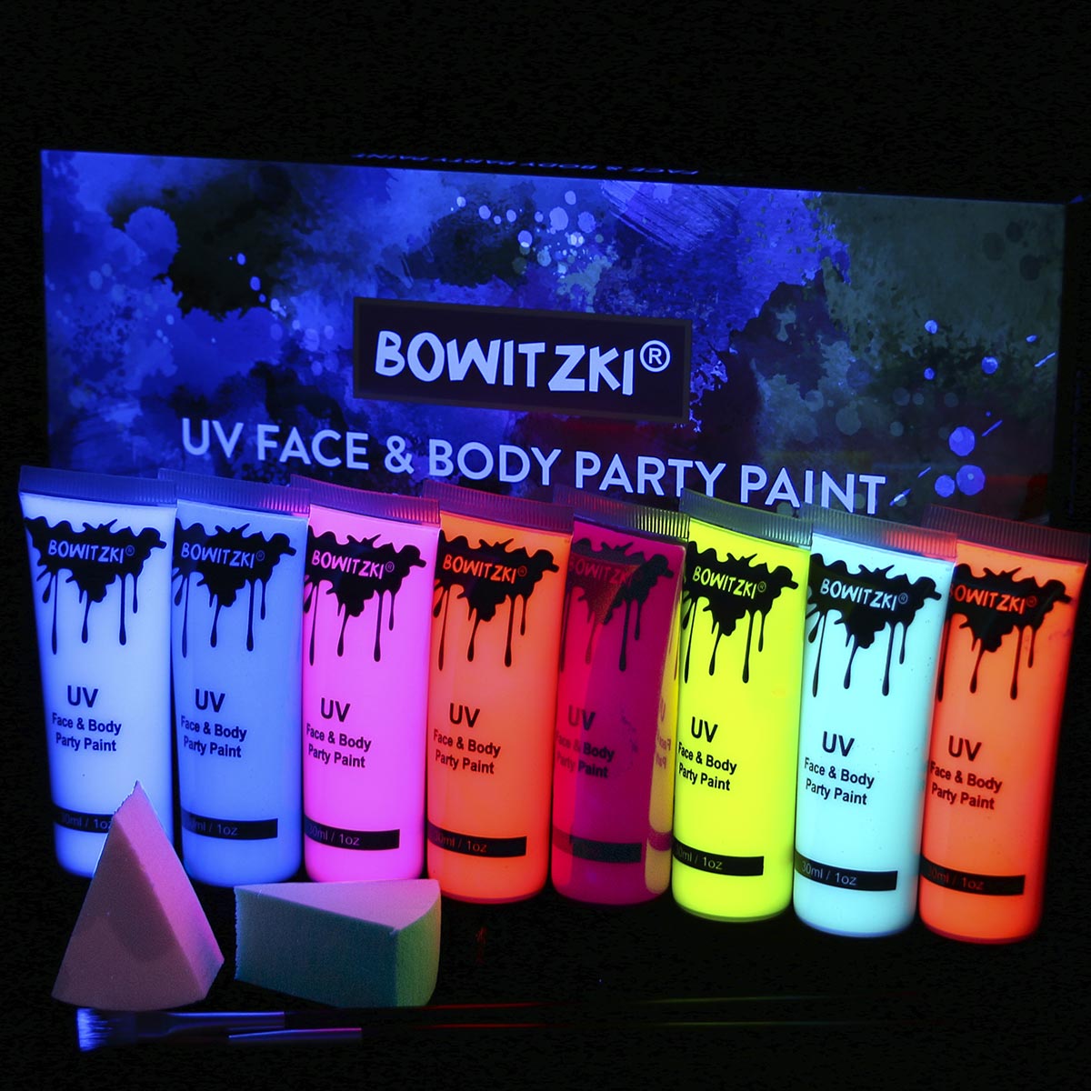 30mlx8 Water Based Cream Neon UV Liquid Face Body Party Paint Kit