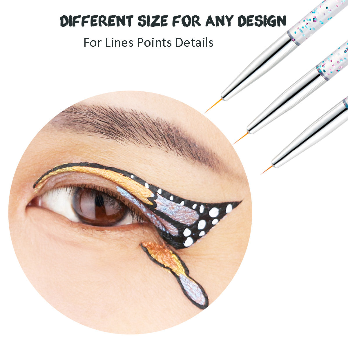 Water Activated Eyeliner Brush 3 Pieces Set