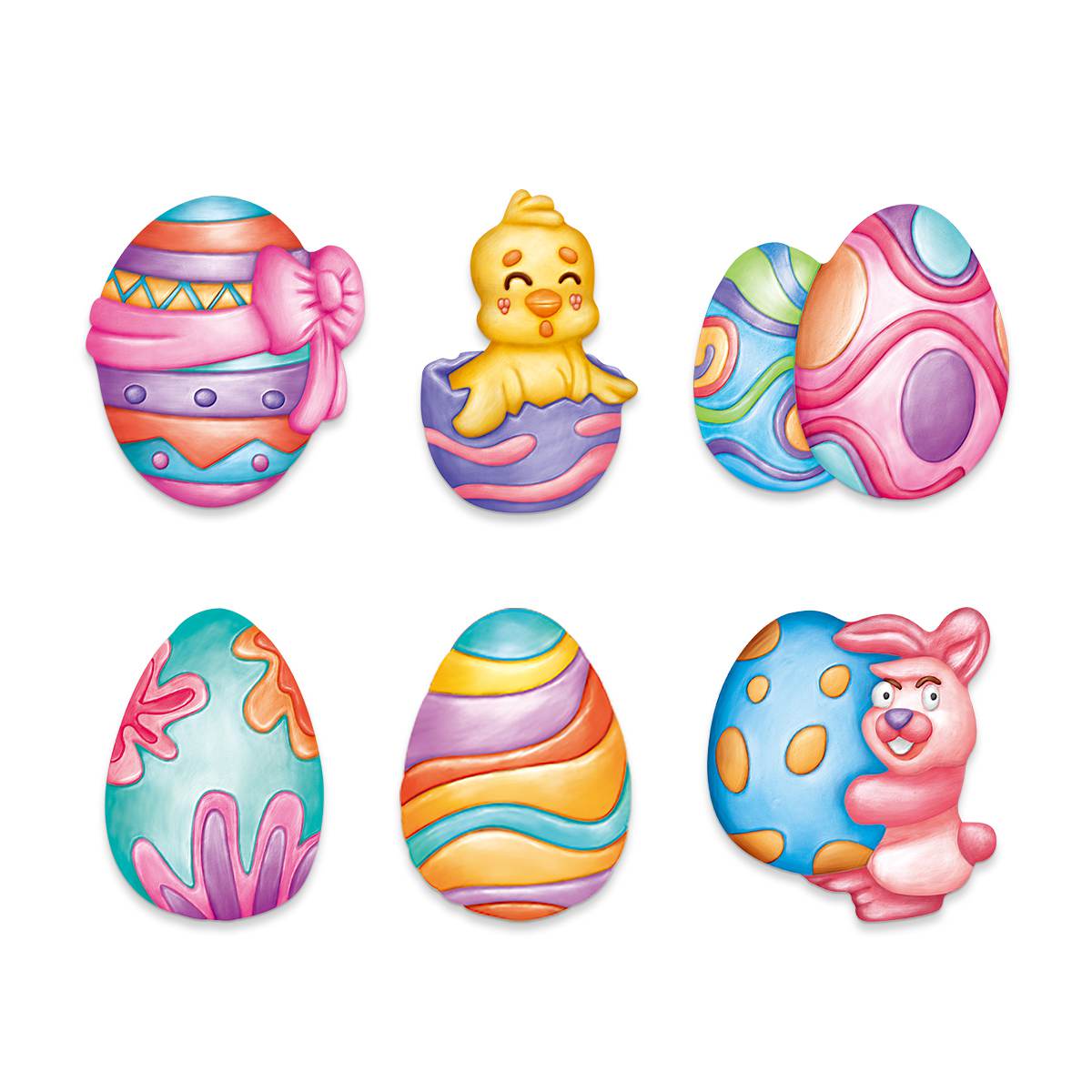 Easter Plaster Mould Paint Fridge Magnet Kit for Kids