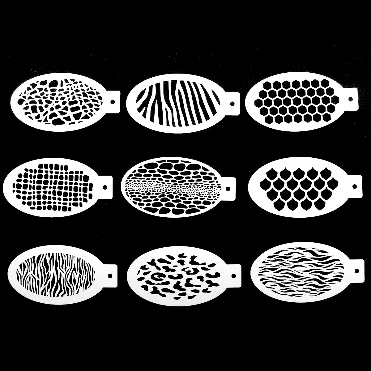9pcs Reusable Face Paint Stencils
