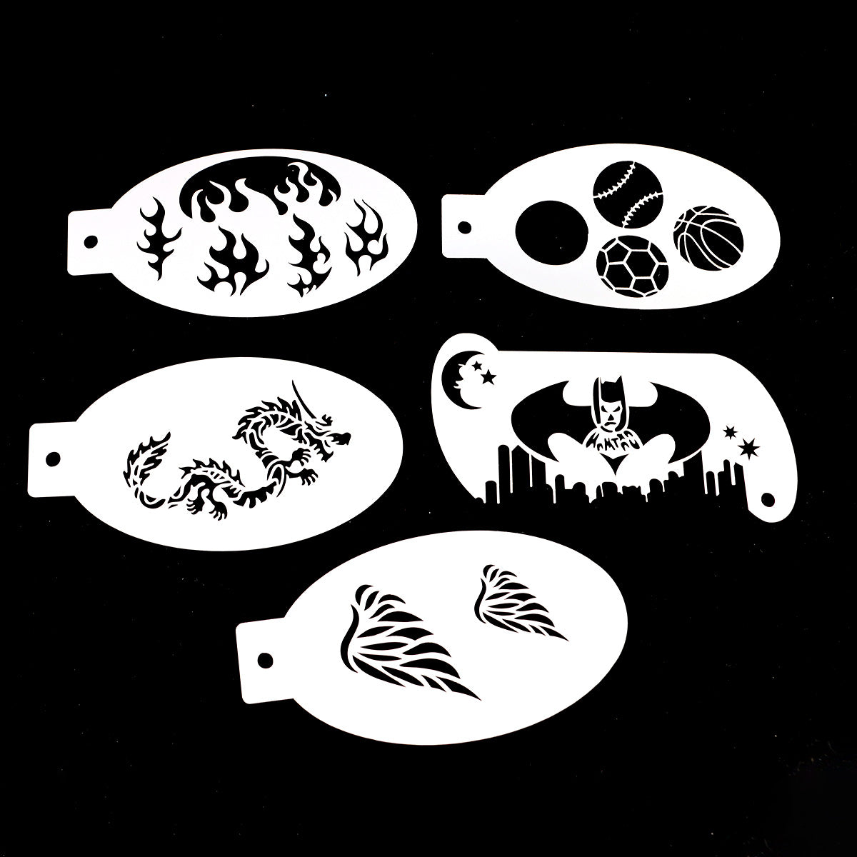 5pcs Reusable Face Paint Stencils