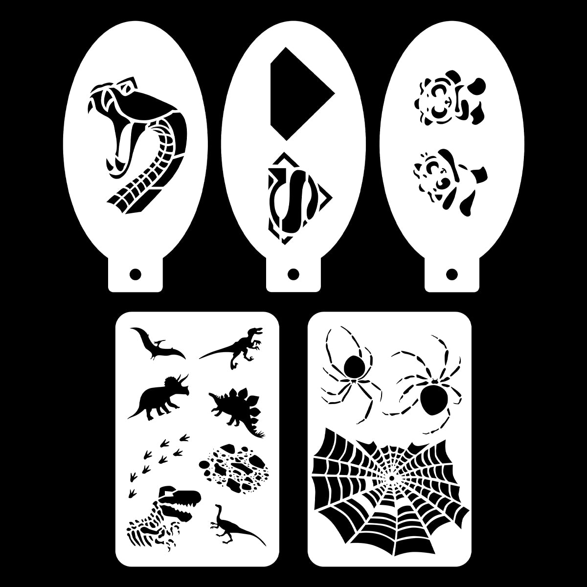 5pcs Reusable Face Paint Stencils