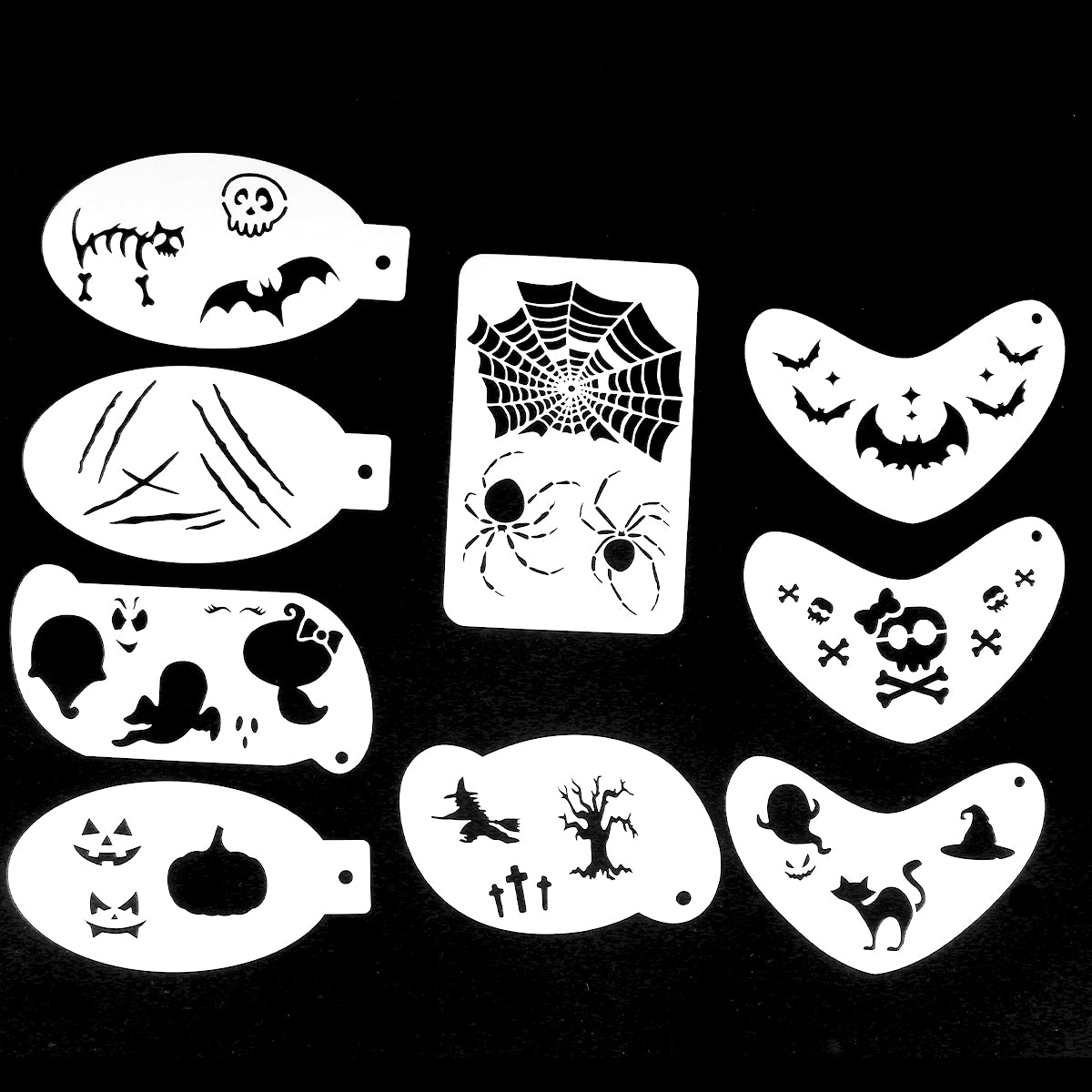 9pcs Reusable Face Paint Stencils