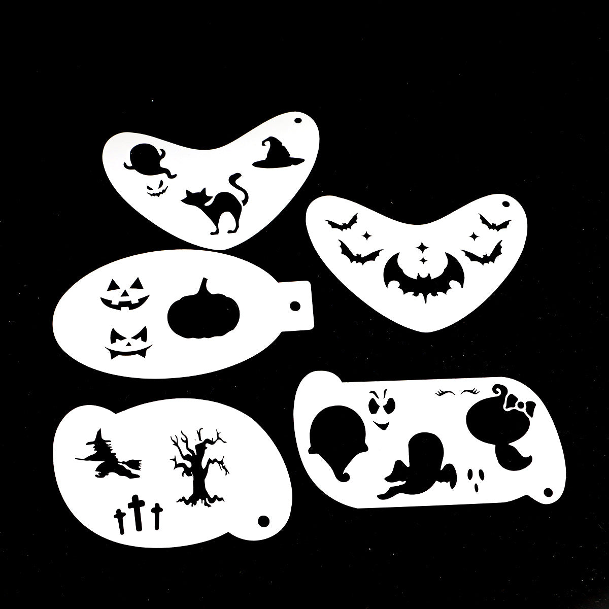 5pcs Reusable Face Paint Stencils