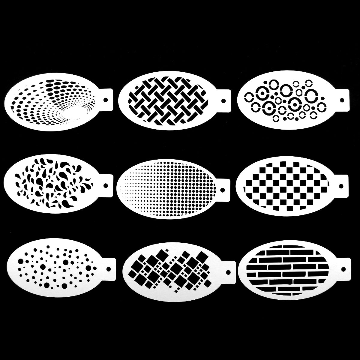 9pcs Reusable Face Paint Stencils