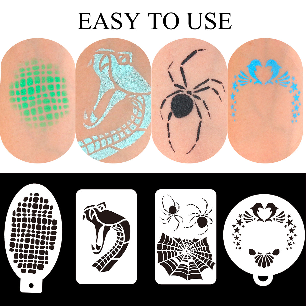 5pcs Reusable Face Paint Stencils