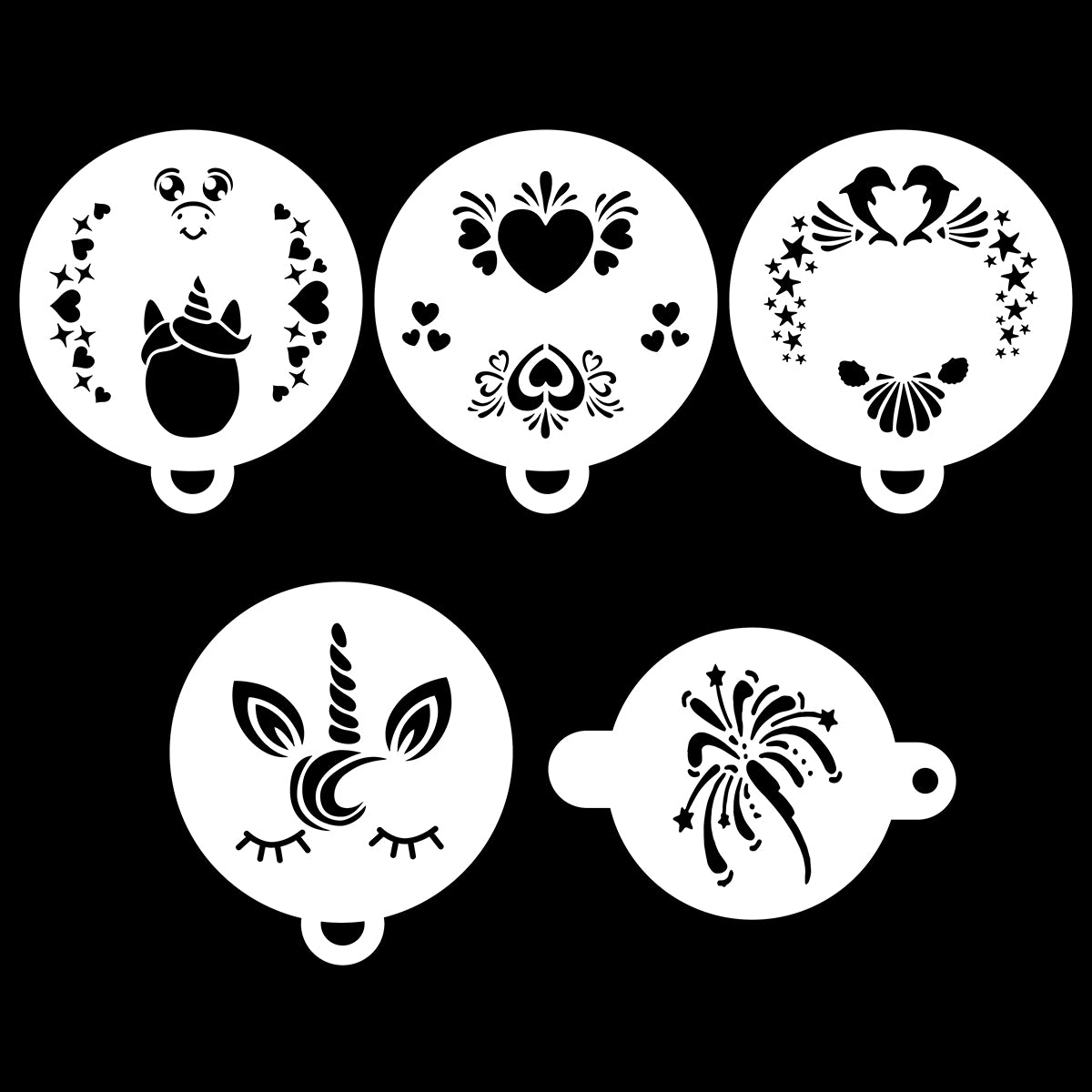 5pcs Reusable Face Paint Stencils