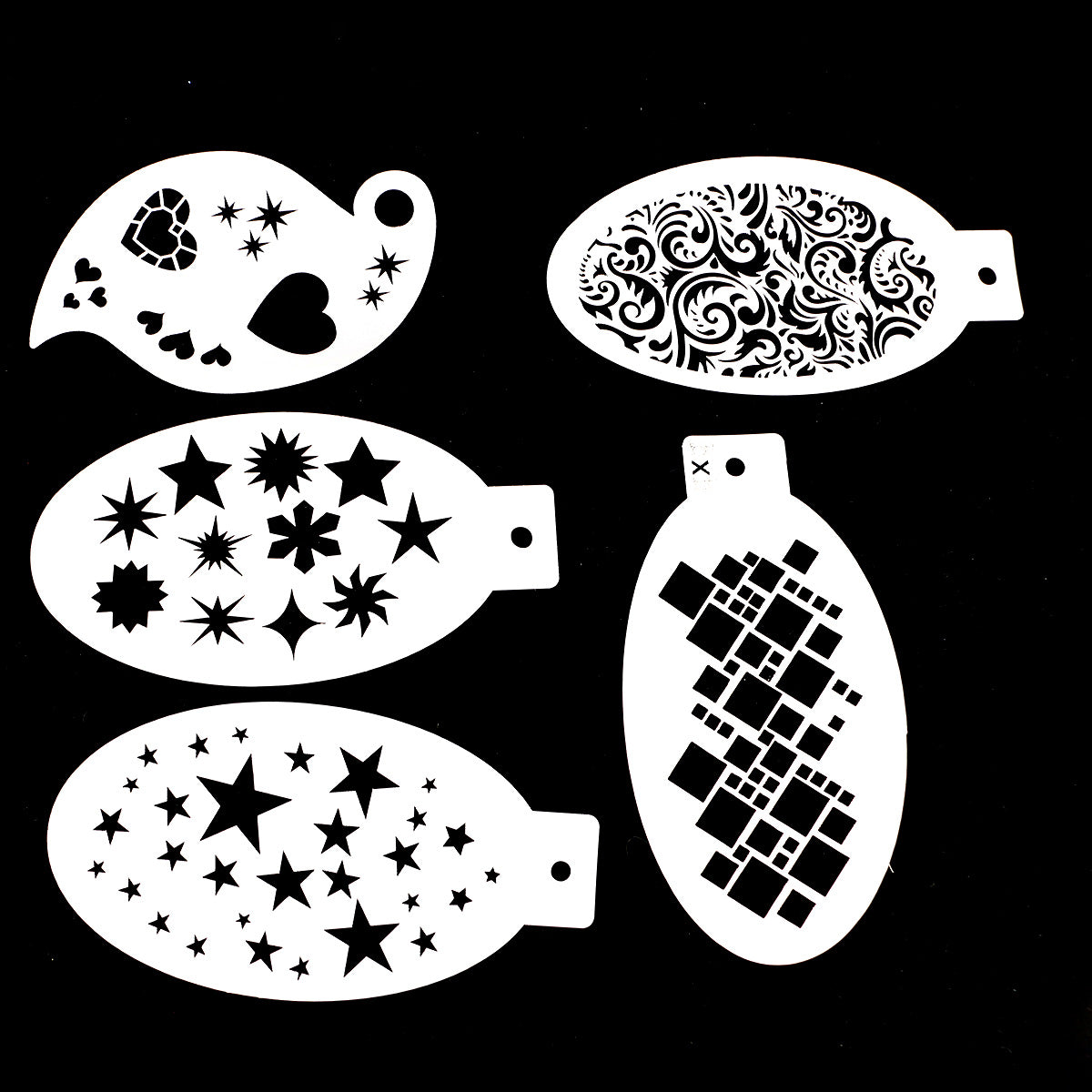 5pcs Reusable Face Paint Stencils