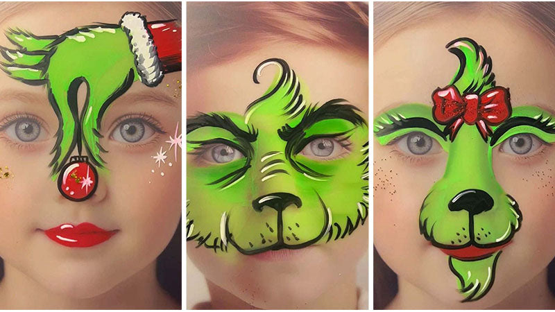 Easy Christmas Grinch face paint ideas for beginners