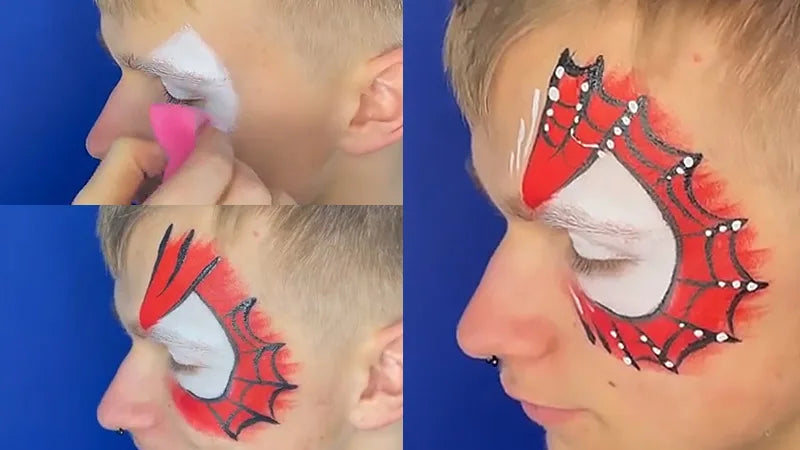 Easy Spiderman Face Paint Tutorial For Kids Step by Step Bowitzki Easy Spiderman Face Paint Tutorial For Kids Step by Step Bowitzki