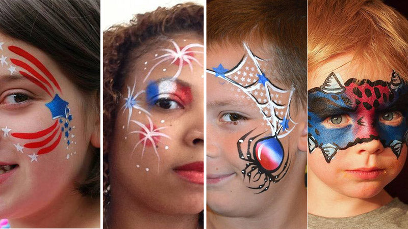 100+ easy face painting desgin ideas of red white blue for beginners