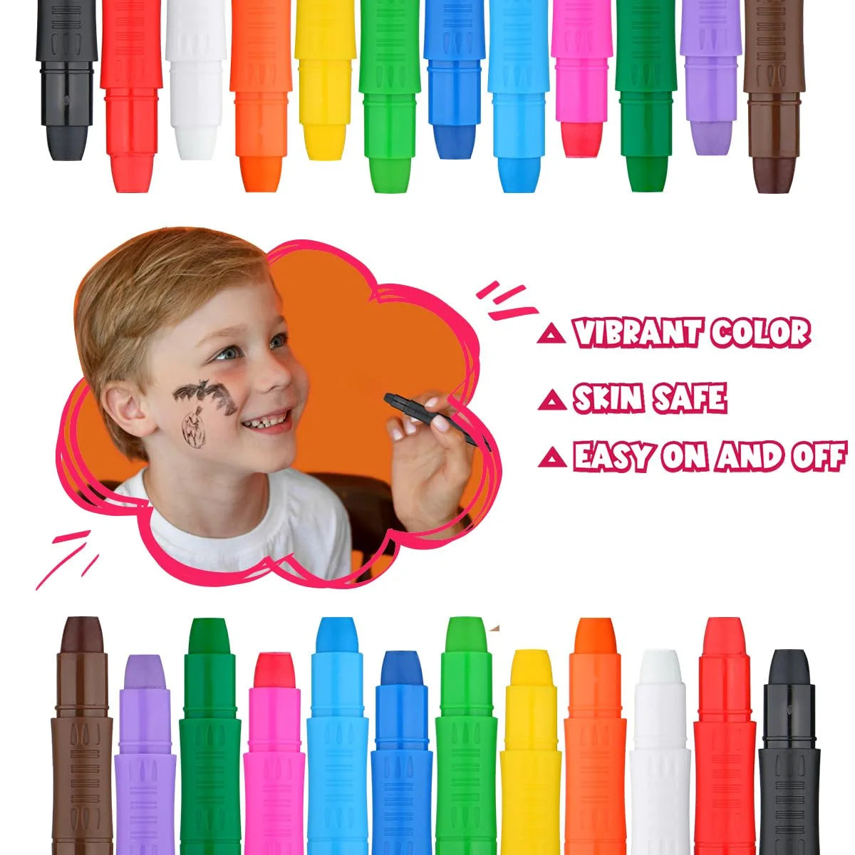12 Colors Face Paint Crayons Sticks for Kids