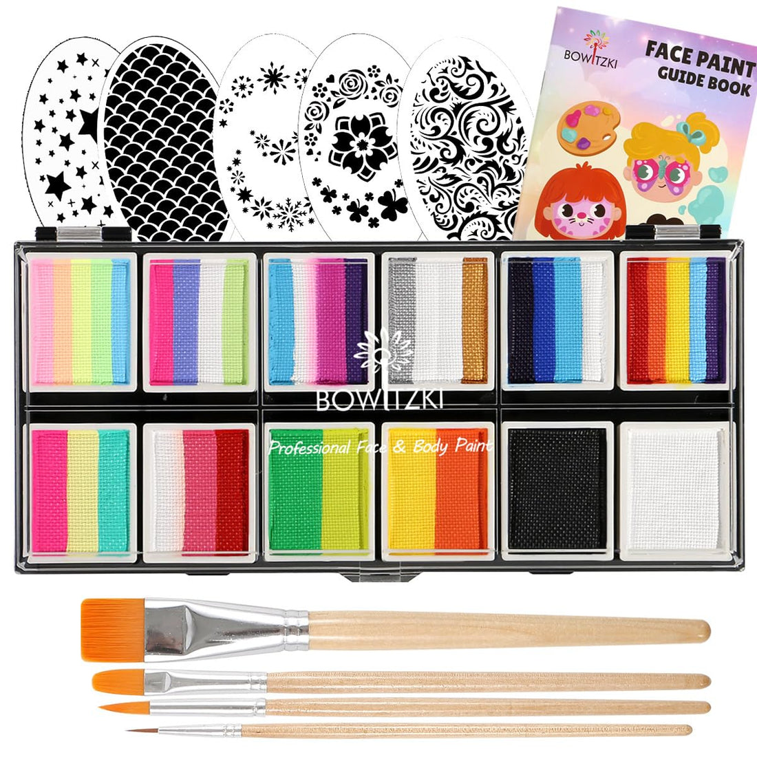 Professional One Stroke Face Paint Kit _ Bright