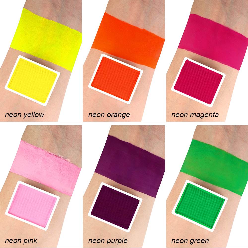 Professionelle Neon-Gesichtsfarbenpalette