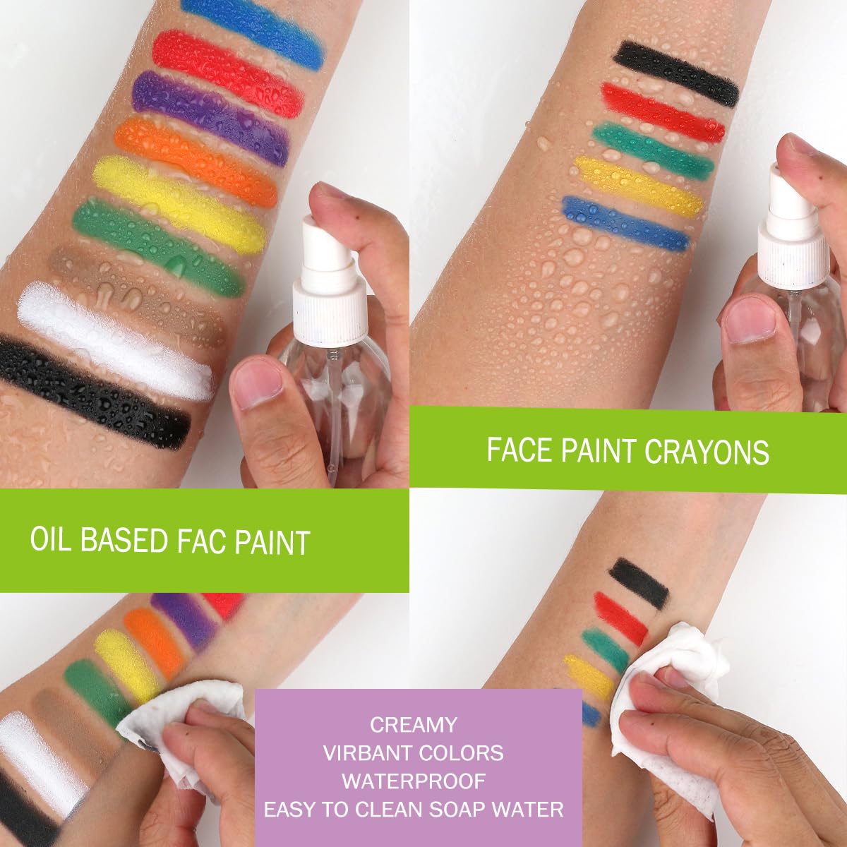 Halloween Makeup Oil Face Paint Kit with Crayon Blood Sponge Face Jewel Scar Sticker