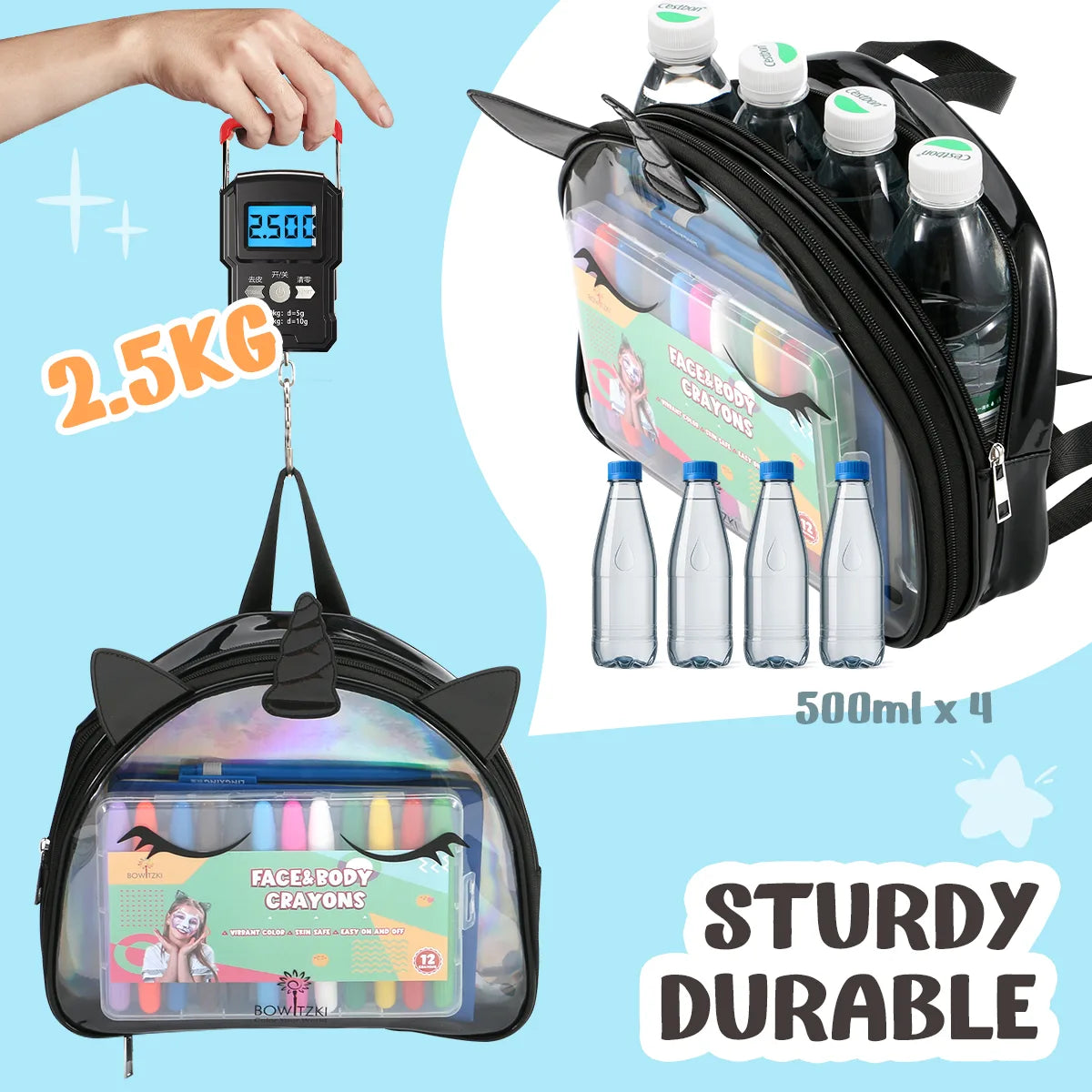 Unicorn Face Paint Bag for Kids - Black