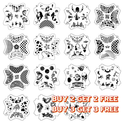5 in 1 Reusable Face Paint Stencils