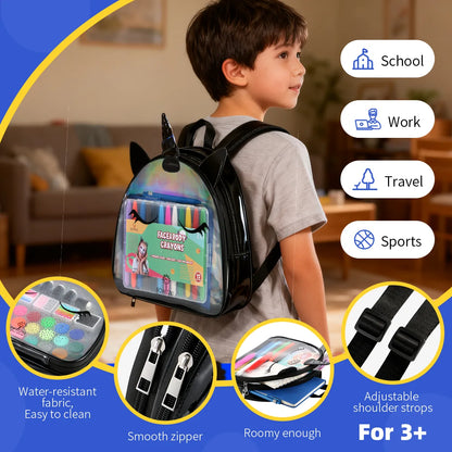 Unicorn Face Paint Bag for Kids - Black