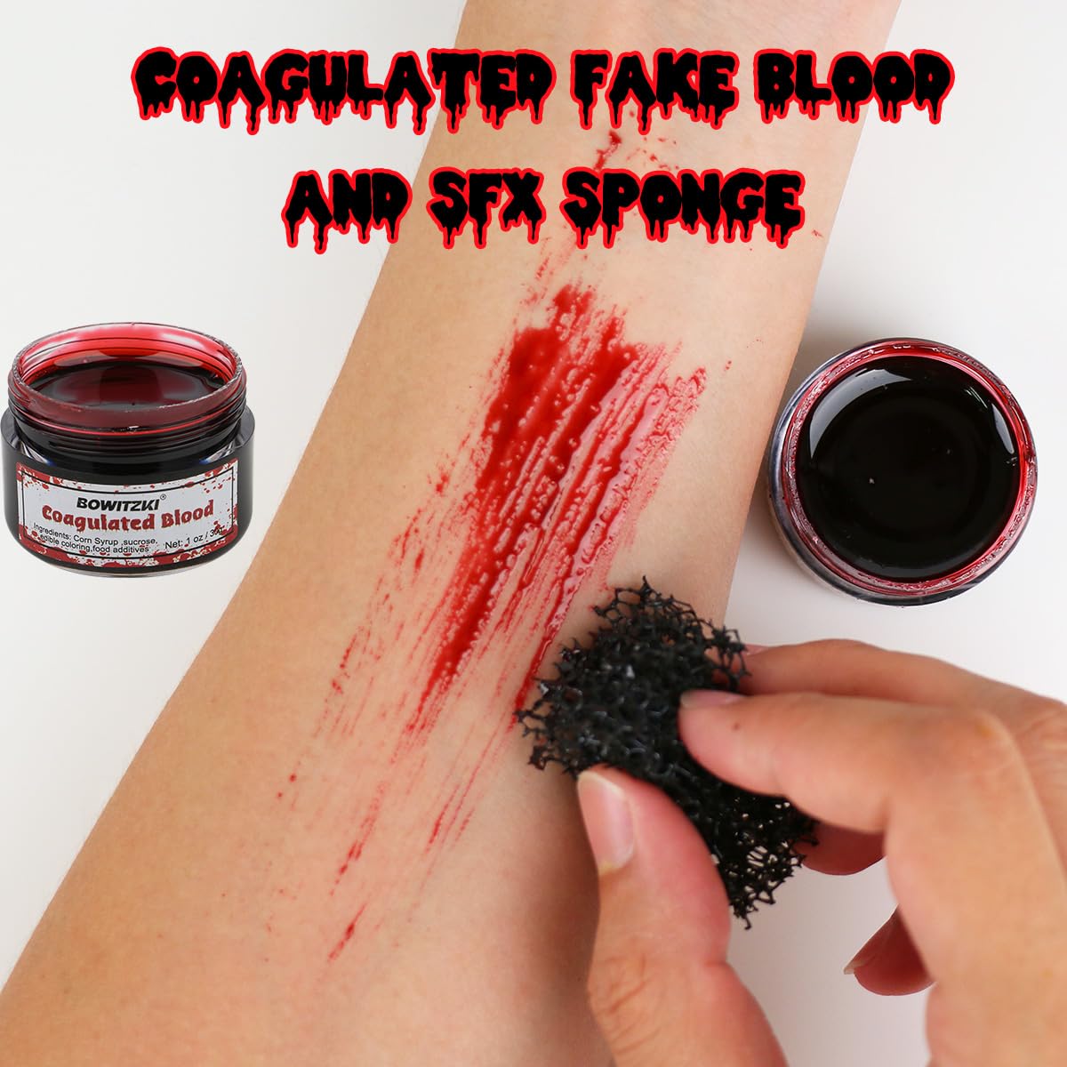 SFX Makeup Halloween Kit mit Ölgesichtsfarbe Bühnenblut Hautwachs verkohltes Aschepulver