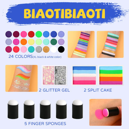 Unicorn Face Paint Kit for Kids - Black