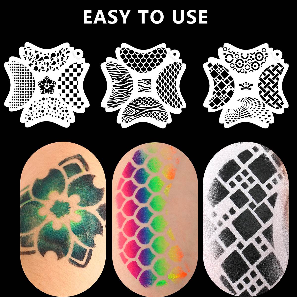 5 in 1 Reusable Face Paint Stencils