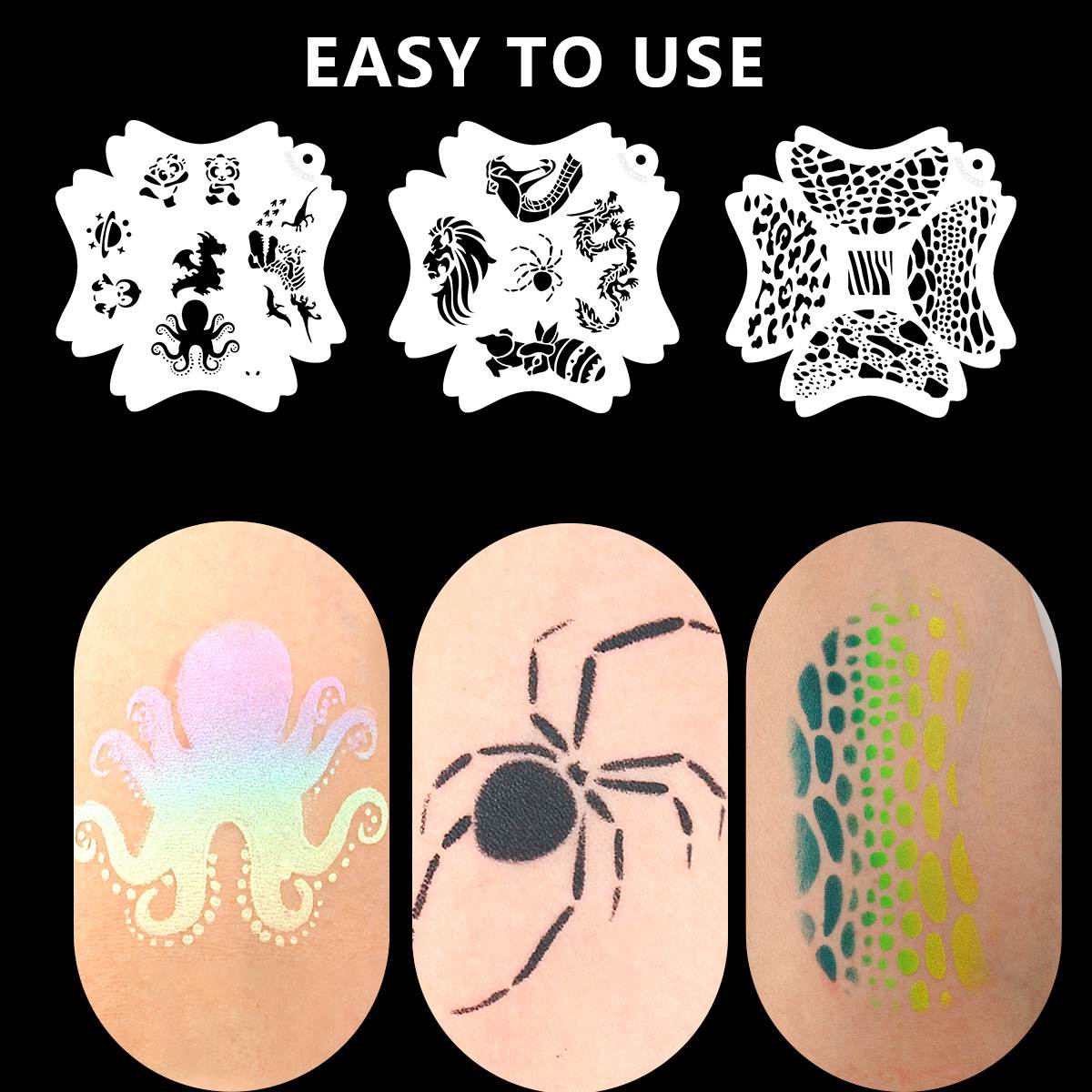 5 in 1 Reusable Face Paint Stencils