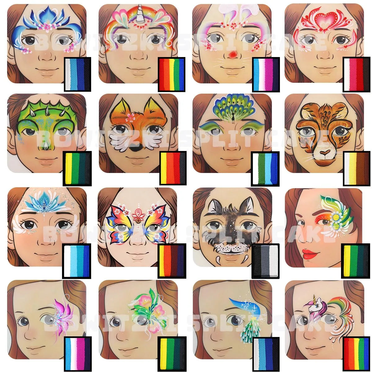 Professional One Stroke Face Paint Kit _ Carnival