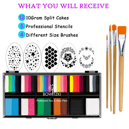 Professional One Stroke Face Paint Kit _ Carnival