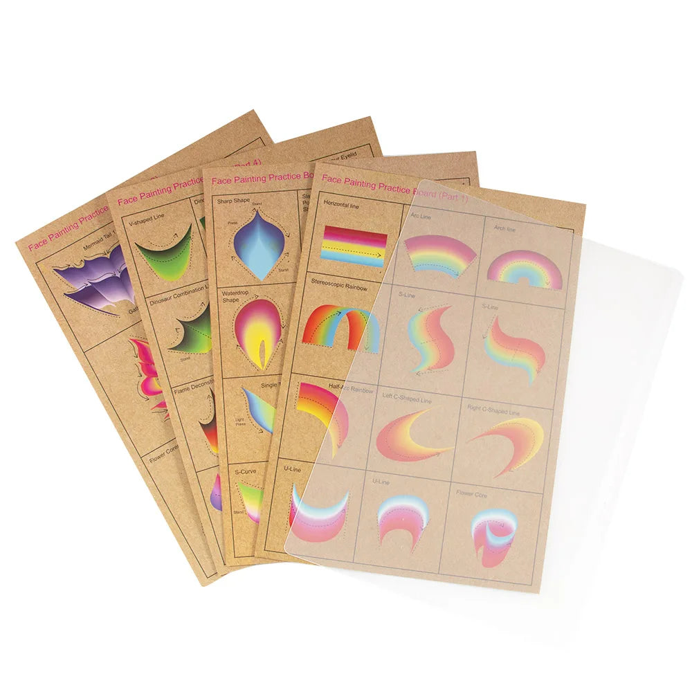 5pcs Reusable Face Painting Practice Board