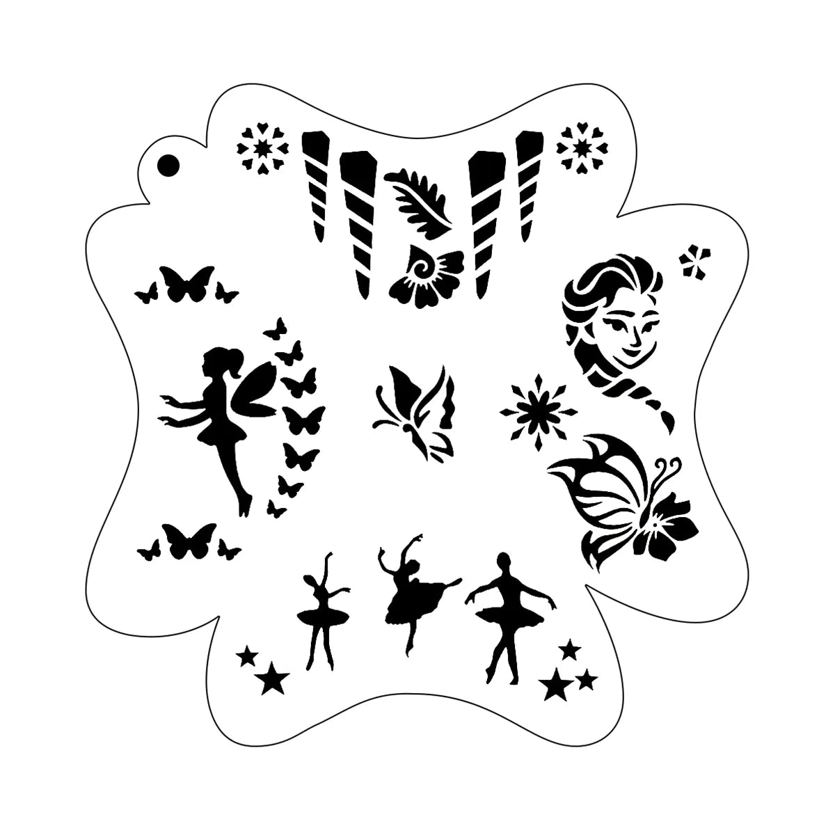 5 in 1 Reusable Face Paint Stencils