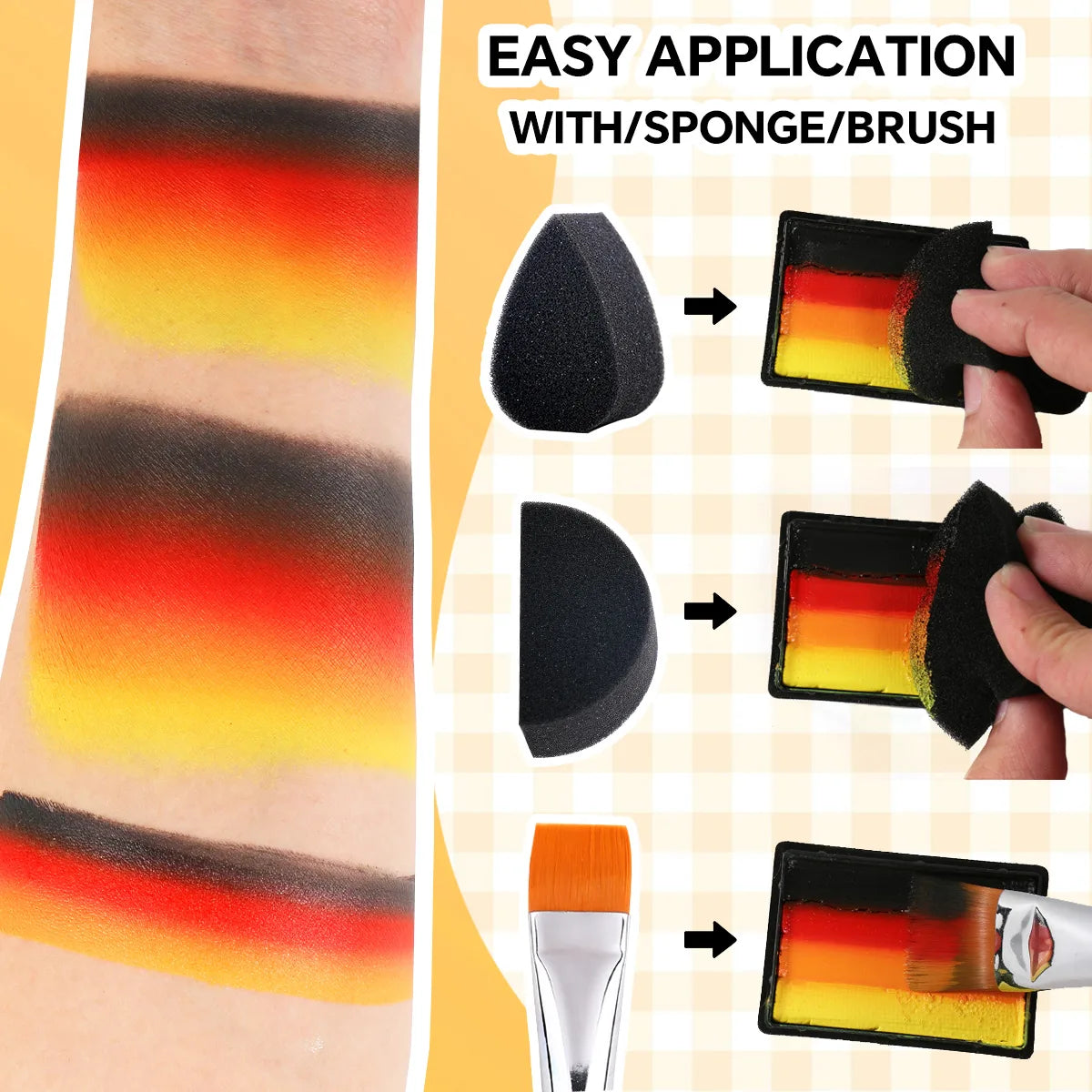 30g One Stroke Split Cake Face Paint - 10 Colors Set