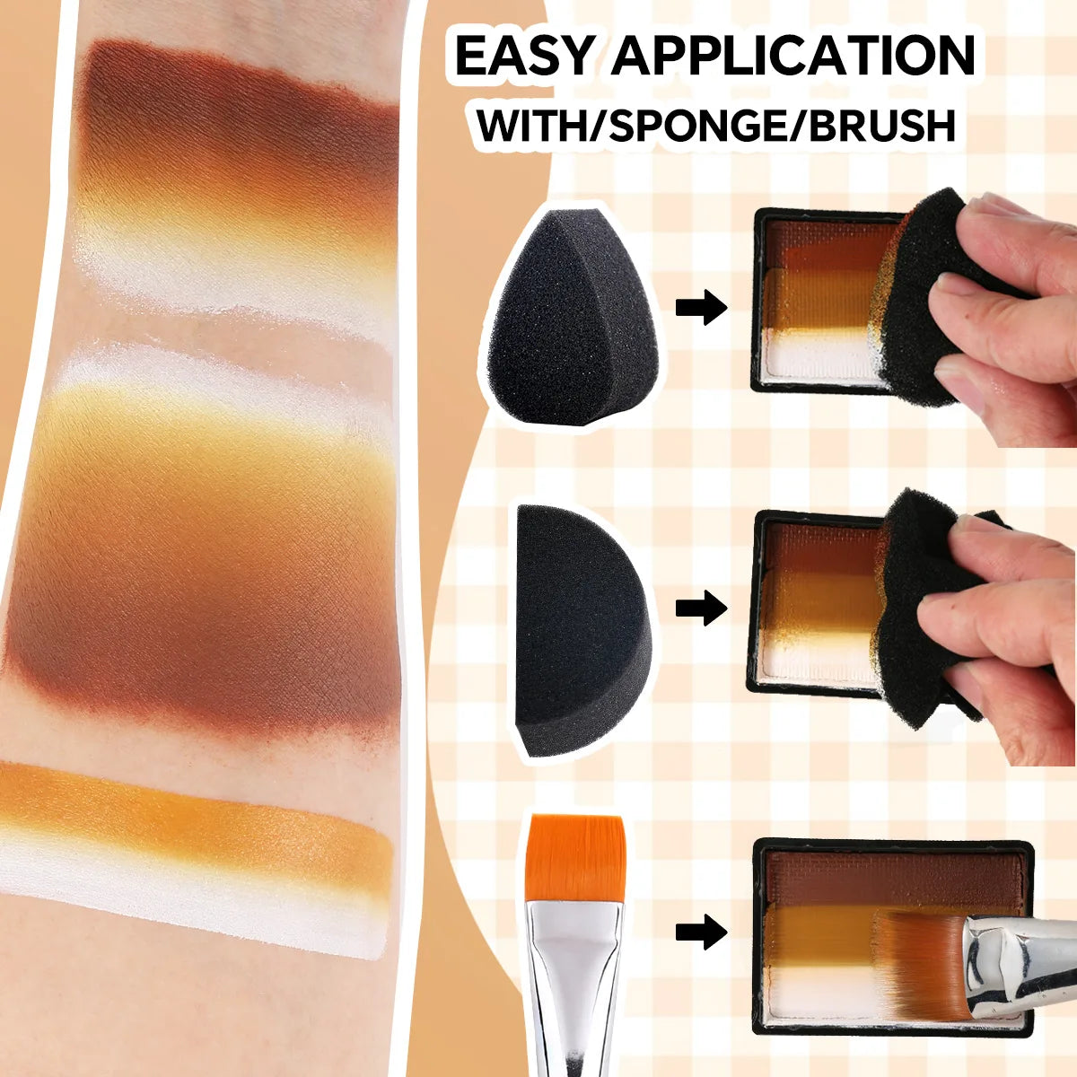 30g One Stroke Split Cake Face Paint - 10 Colors Set