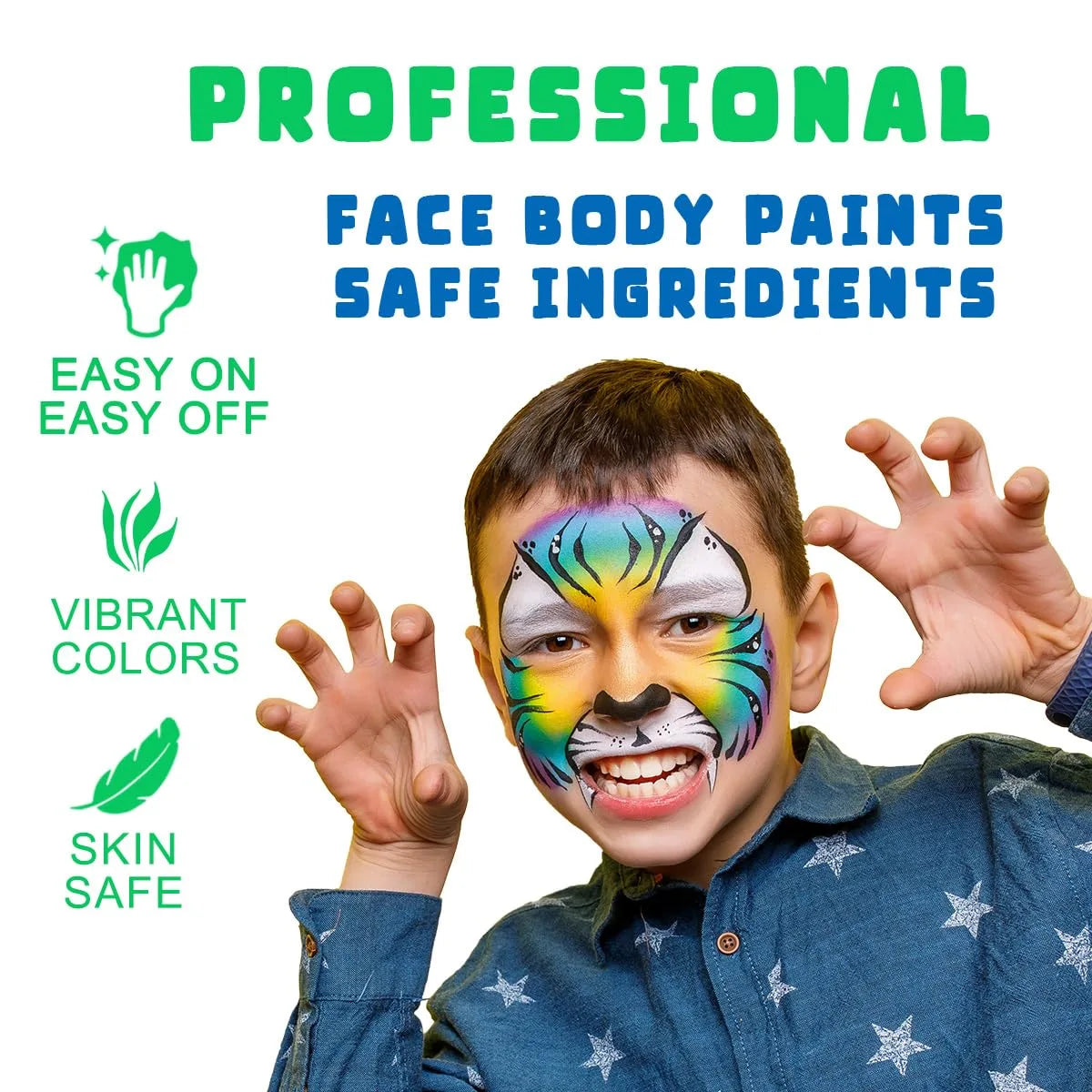 Professional One Stroke Face Paint Kit _ Green
